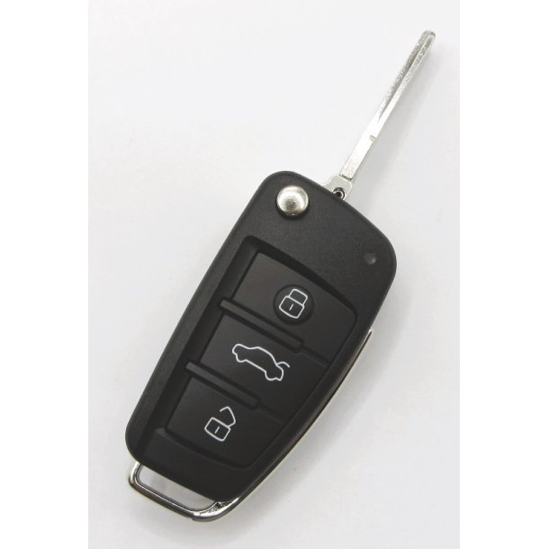 Audi fold-ud nglehus 3 knaps (bagklap symbol i midten) u/batteriholder