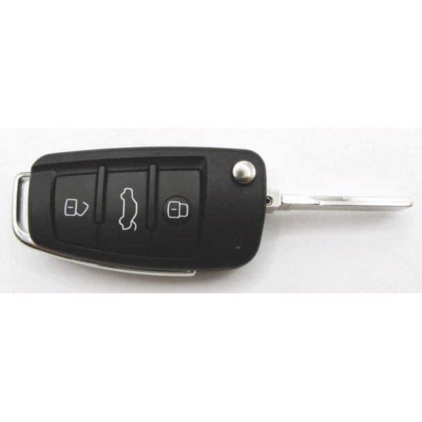 Audi fold-ud nglehus 3 knaps (bagklap symbol i midten) u/batteriholder