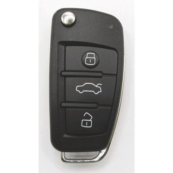 Audi fold-ud nglehus 3 knaps (bagklap symbol i midten) u/batteriholder