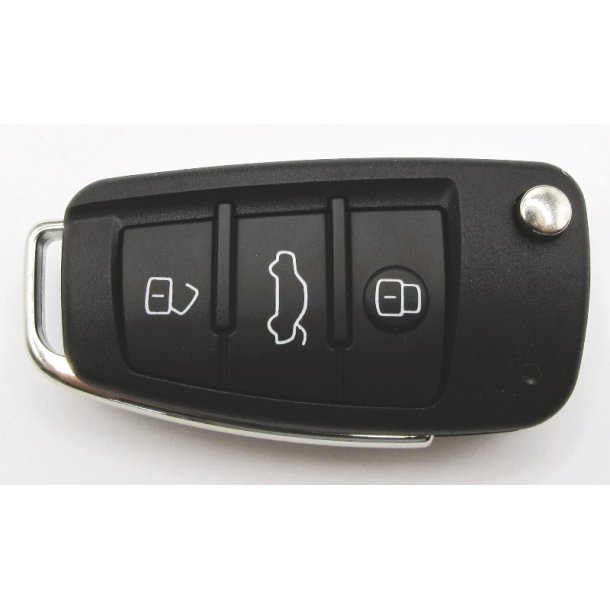 Audi fold-ud nglehus 3 knaps (bagklap symbol i midten) u/batteriholder