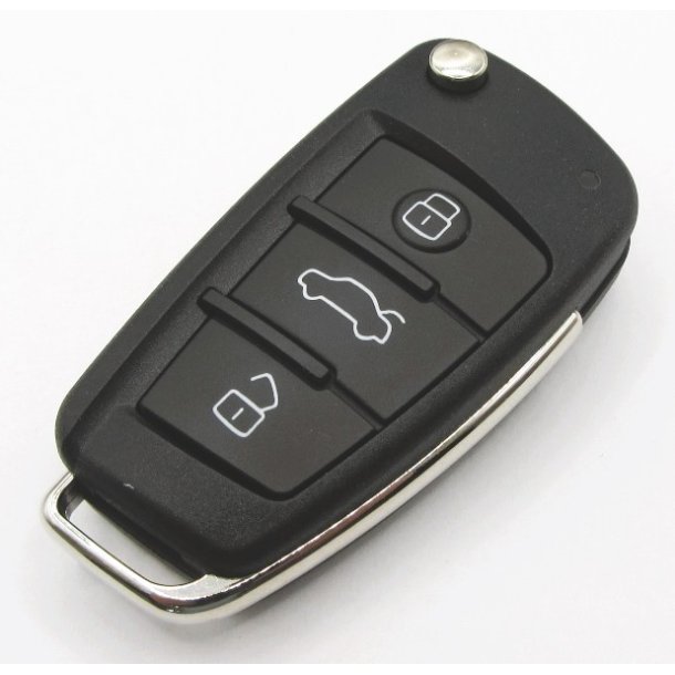 Audi fold-ud nglehus 3 knaps (bagklap symbol i midten) u/batteriholder