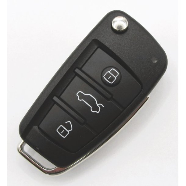 Audi fold-ud nglehus 3 knaps (bagklap symbol i midten) u/batteriholder