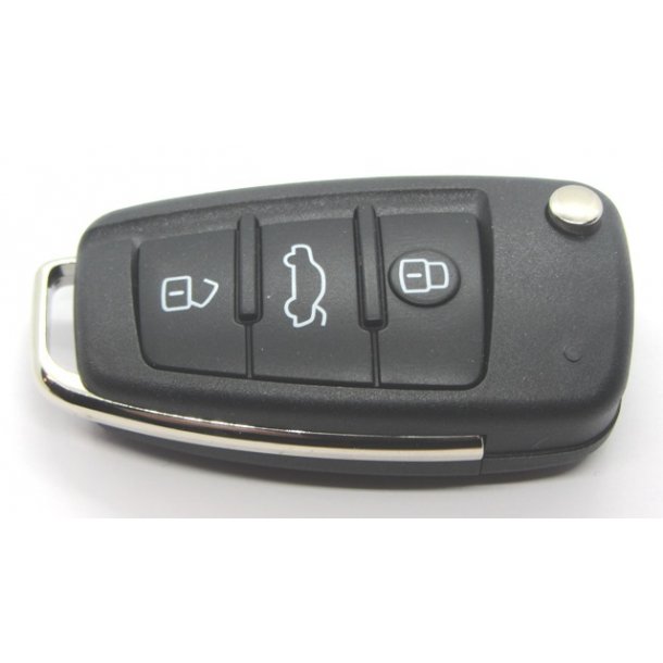 Audi fold-ud nglehus 3 knaps (bagklap symbol i midten) m/batteriholder