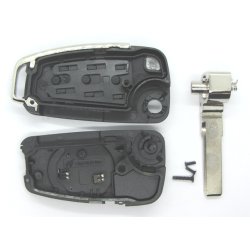 Audi fold-ud nglehus 3 knaps (bagklap symbol i midten) m/batteriholder