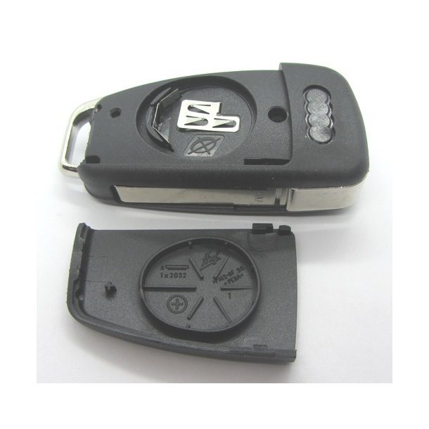 Audi fold-ud nglehus 3 knaps (bagklap symbol i midten) m/batteriholder